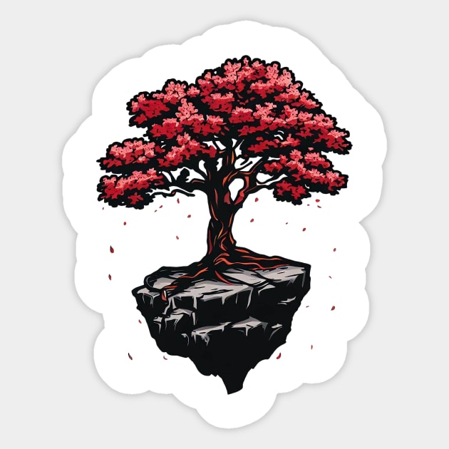 Single Cherry Tree | Japanese Classic Art Sticker by Viking shop